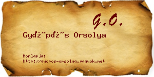 Gyöpös Orsolya névjegykártya